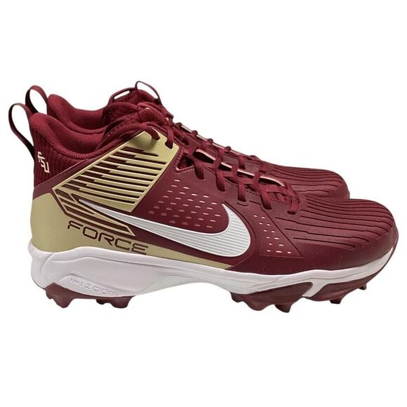 Nike Football Cleats Mens18 Red Gold White FSU Seminoles Force Savage Pro 3 NEW - Picture 3 of 8